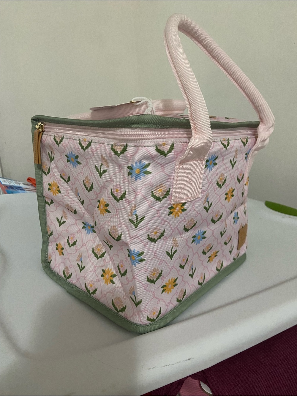 The Somewhere Co Luxe Lunch Bag Insulated Canvas Tote 10x7.5x7.5”H